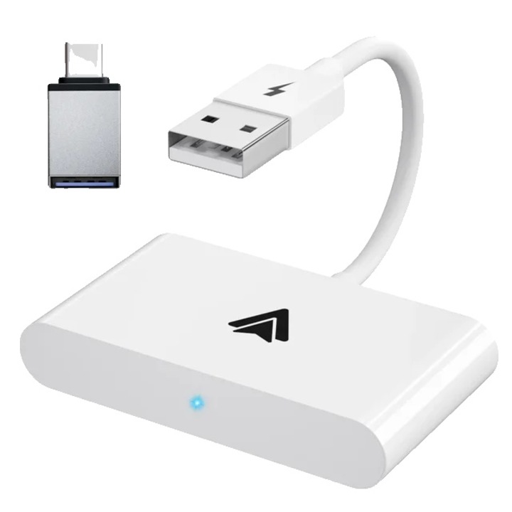 Adaptor Wireless CarPlay, Plug and Play, WiFi, pentru Android, Alb