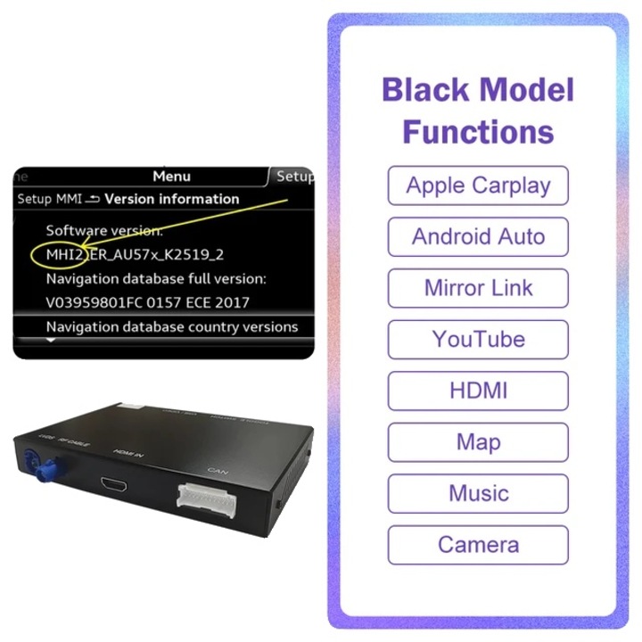 Interfata Auto Wireless CarPlay si Android Auto, Audi A6/A7 2012-2018, HDMI, Plug & Play