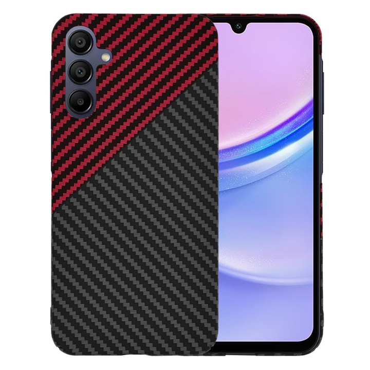 fixGuard Carbonite FiberShell tok, Samsung Galaxy A15 4G / A15 5G telefonhoz - Red Vortex
