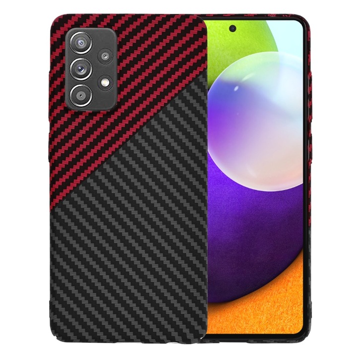 fixGuard Carbonite FiberShell tok Samsung Galaxy A52 4G / A52 5G / A52s 5G telefonhoz - Red Vortex