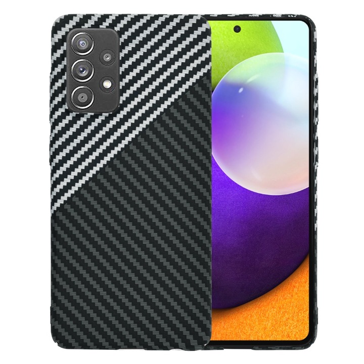 Високо защитен калъф за Samsung Galaxy A52 4G/A52 5G/A52s 5G, Petite Tuds, S72, твърда пластмаса, Stealth Titanium Grey