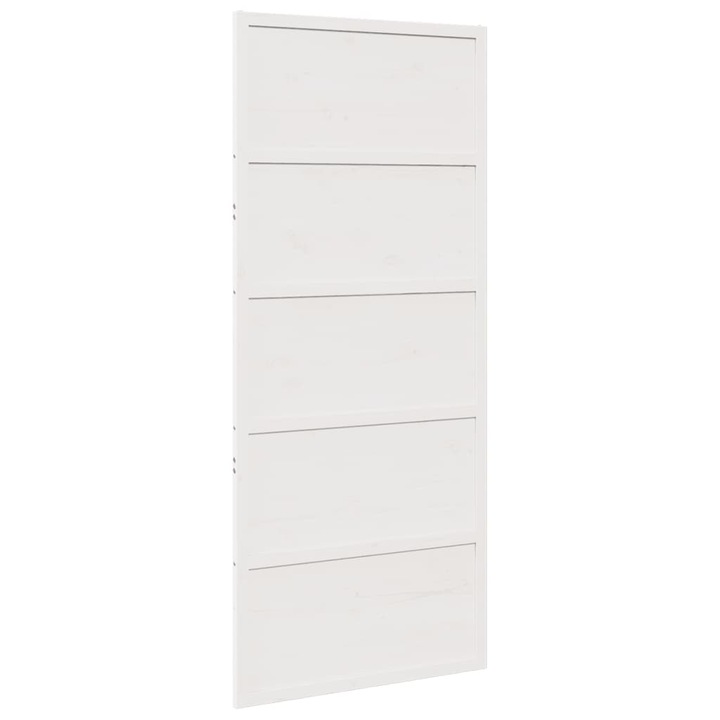 Плъзгаща се врата vidaXL, Бяла, 90x208 см, Масивно борово дърво, 13.6 Kg 850633