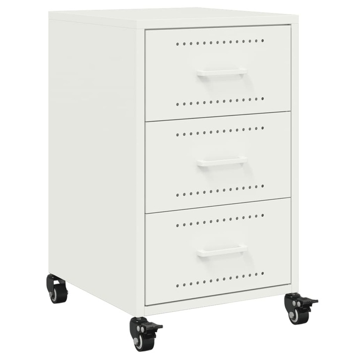 Noptiera vidaXL, alb, 36x39x59 cm, otel, 12.05 Kg