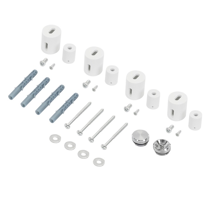 Set fixare pentru calorifere LuxeBath, alb, metal/plastic