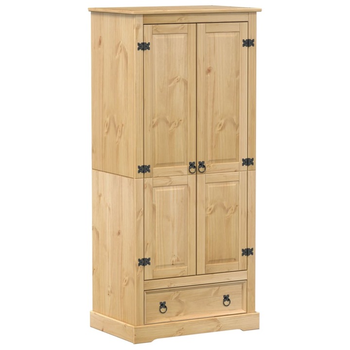 Гардероб Corona vidaXL, 76x50x170 см, Бор масив, 38.6 Kg