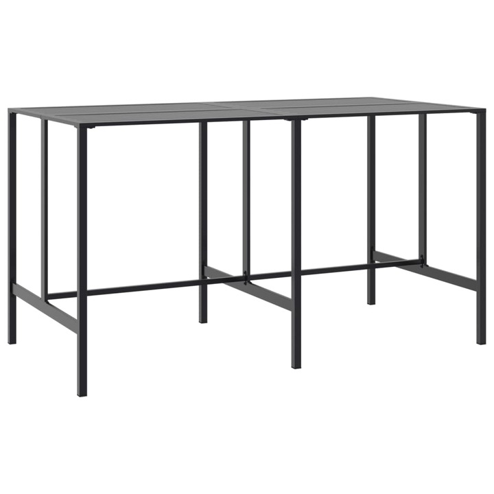 Бар маса vidaXL, черна, 200x100x110 см, прахово боядисана стомана, 19.5 Kg