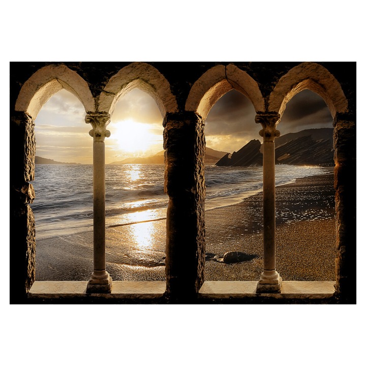 Prémium Fotótapéta - Kastély a tengerparton - 200 x 140 cm