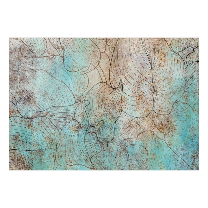 Fototapet Premium - Leaves in Blue - 450 x 315 cm