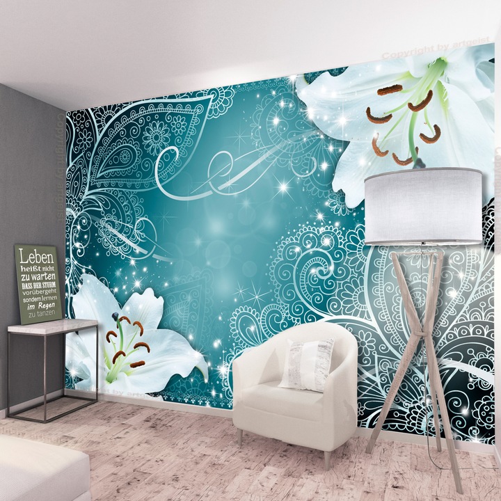 Fototapet Standard - Oriental Wings (Turquoise) - 100 x 70 cm