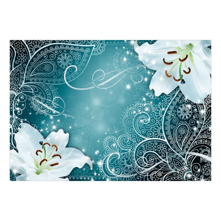 Fototapet Standard - Oriental Wings (Turquoise) - 100 x 70 cm