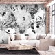 Fototapet Premium - Sentimental Garden (Black and White) - 300 x 210 cm