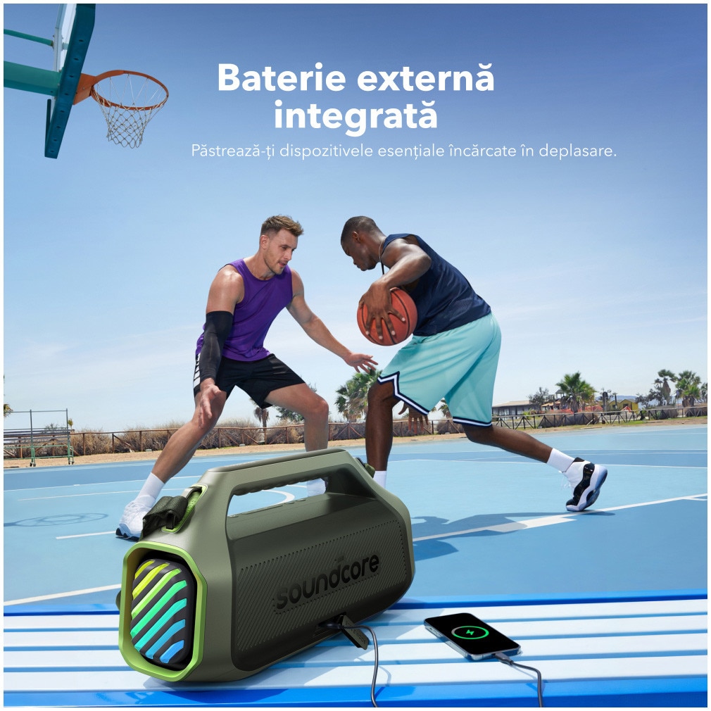 Boxa portabila Anker Soundcore Boom 2 Plus, 140W, BassUp 2.0, IPX7