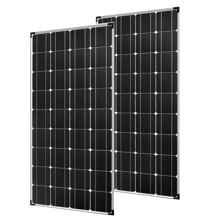 Set 2 Panouri Solare Monocristaline, 300W, 1160x530x25mm, Rezistente la Temperaturi Extreme, Impermeabile