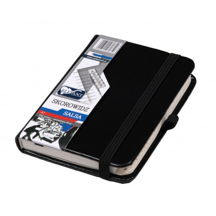 Agenda A7 Salsa, Elefant, 192 vonalas oldal, fekete, 110x78x17mm