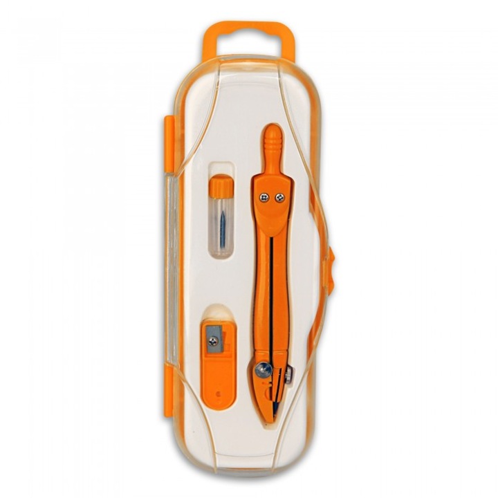 Комплект за геометрия, Penmate PC-101, 2 мм графит, оранжев, 65x21x185 мм