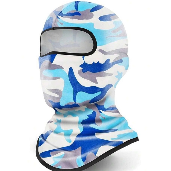 Cagula Moto TEMU, material textil, albastru