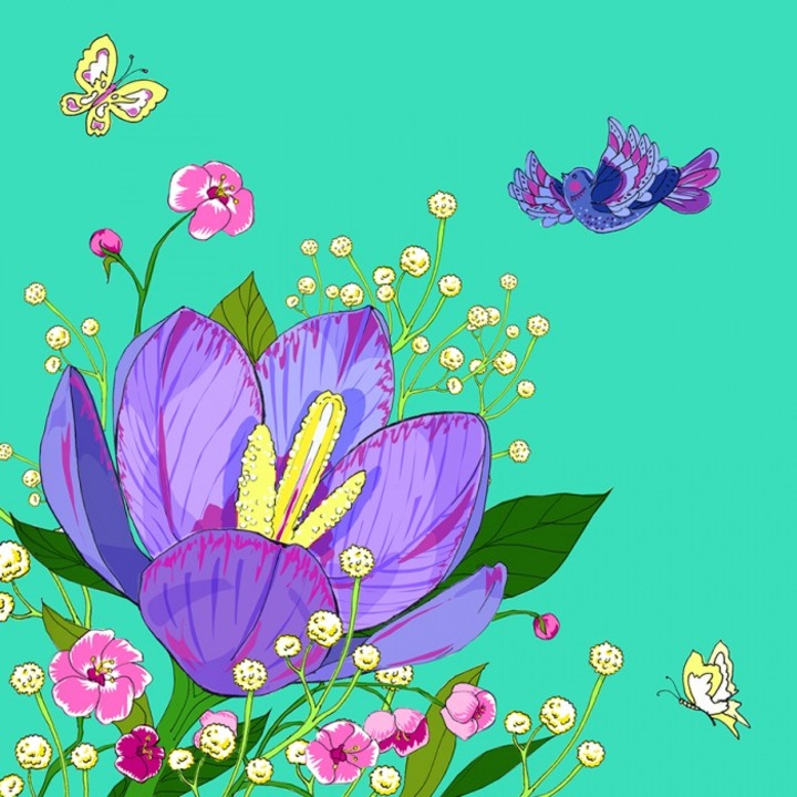 Felicitare Clear Creations, colectia CL0608, cristal Swarovski, verde, 15.8x15.8cm