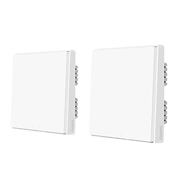 Set 2 comutatoare inteligente Aqara, 1 buton, Zigbee, fara neutru