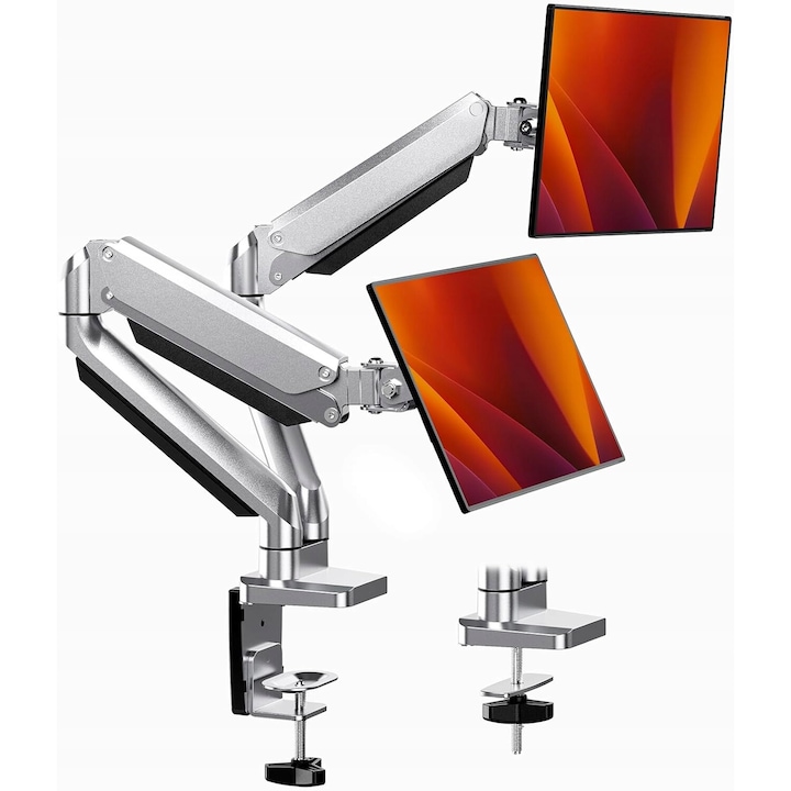 Двойна стойка за монитор, ErGear, 13"-32", VESA 100/75 мм, черна, Макс. 8 кг