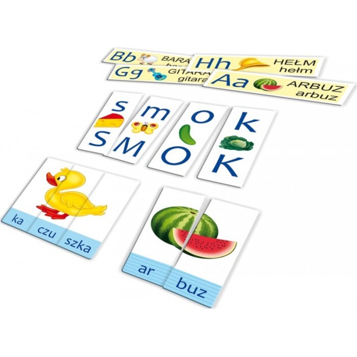 Set Educativ Adamigo, Litery wyrazy sylaby, Puzzle cu Litere si Cuvinte, +4 ani, 220x365x51mm