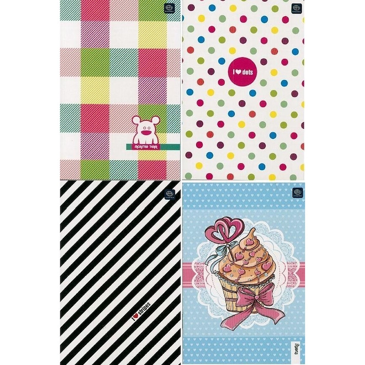 Set 10 caiete A6, Interdruk, 16 file, 146x111mm