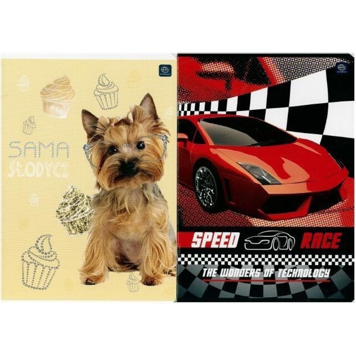 Комплект 20 тетрадки А5, Interdruk, 16 листа, заоблени ъгли, 213x153мм