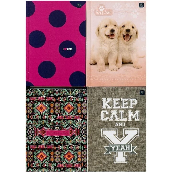 Set 10 Bucati Caiet A6, Interdruk, 96 File Caroiate, Multicolor, 221x157 mm