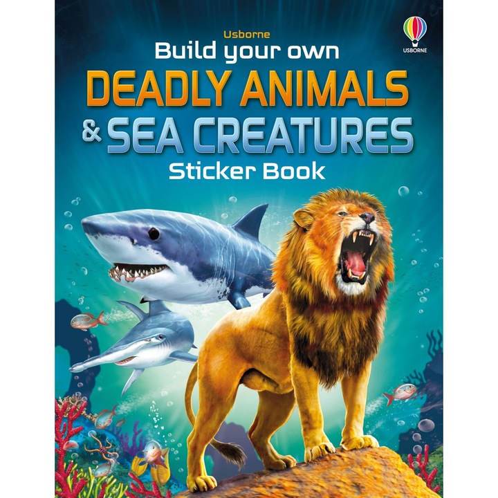 Carte de activitati Build Your Own Deadly Animals and Sea Creatures, Usborne, 2023