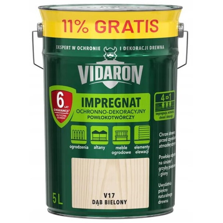 Impregnat decorativ-protector, Vidaron, 5L, mat, pentru interior si exterior