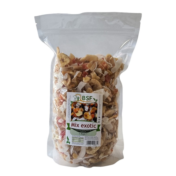 Mix exotic - banane, ananas, papaya, cocos, stafide aurii 1kg
