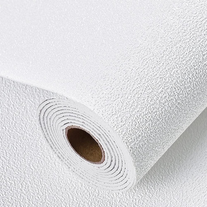 Tapet 3D Autoadeziv, Zggzerg, Design modern, Reutilizabil, Rezistente la apa, umiditate si pete, Rezistent la uzura, Usor de instalat si curatat, Folosit pentru decorarea interioara, protejati peretele, Xpe spuma, 50 x 280cm, Alb