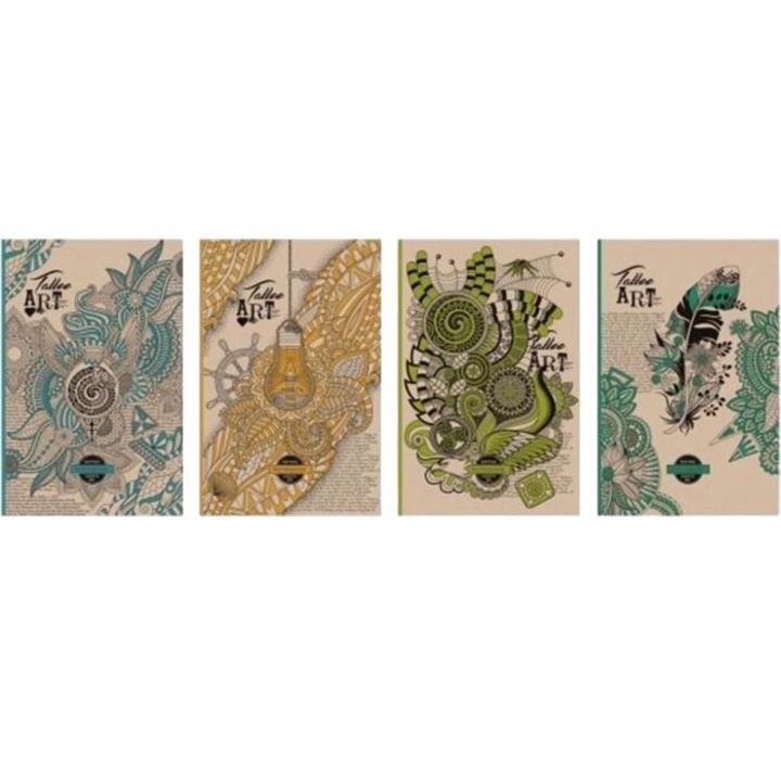 Свеж кариран тефтер, 80 страници, микс шарки, 19x28.5см