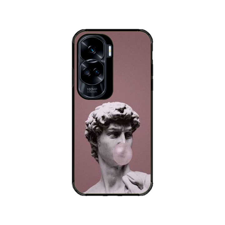 Husa personalizata HQ Print si Folie de Silicon pentru Honor 90 Lite, model Bubble Gum Statue, multicolor, S1D1M0317