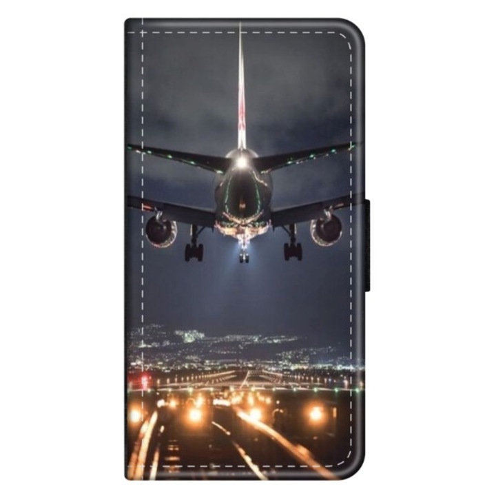 Husa personalizata tip carte HQ Print pentru Xiaomi Redmi Note 12 Pro Plus 4G, model Airplane Landing, multicolor, S1D1M0266