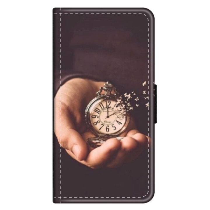 Husa personalizata tip carte HQ Print pentru Xiaomi Redmi Note 12 Pro Plus 4G, model Time Flies #1, multicolor, S1D1M0364
