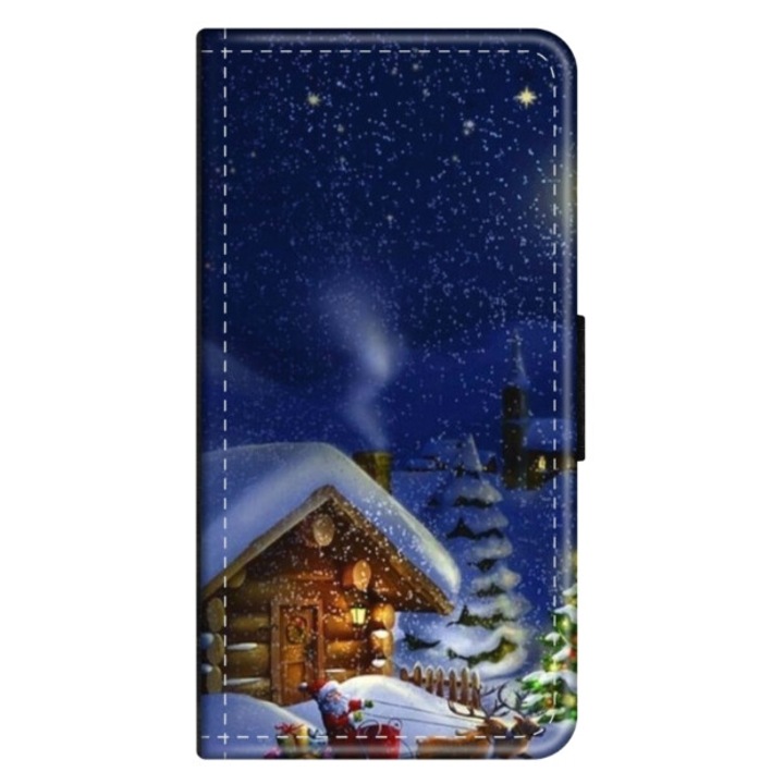 Husa personalizata tip carte HQ Print pentru Xiaomi Redmi Note 12 Pro Plus 4G, model Christmas Cottage, multicolor, S1D1M0059
