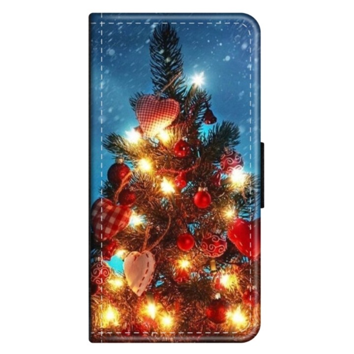 Husa personalizata tip carte HQ Print pentru Xiaomi Redmi Note 12 Pro Plus 4G, model Christmas Tree #2, multicolor, S1D1M0058