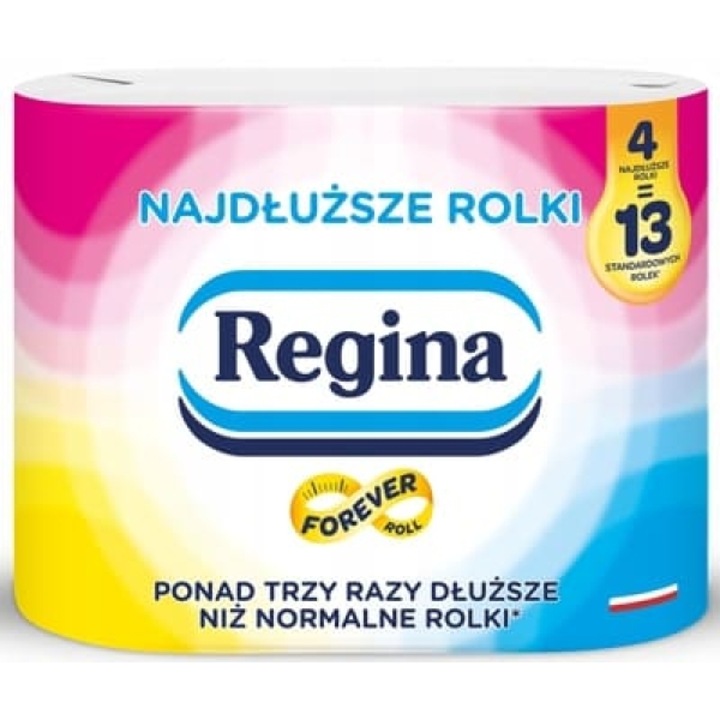 Hartie igienica, Regina, Forever, Celuloza, 2 straturi, 430 foi, 4 role