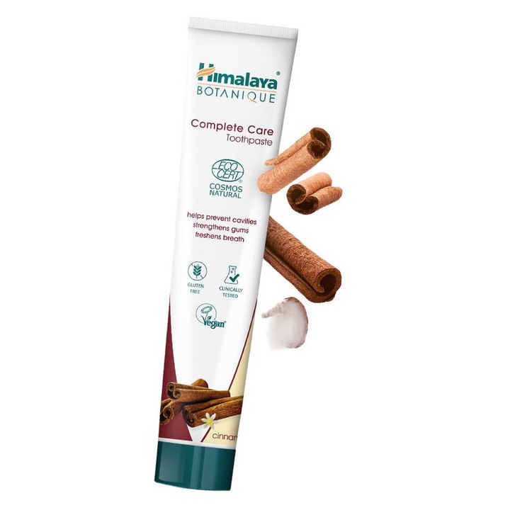 Pastă de dinți, Himalaya, Complete Care, scorțișoară, neem, triphala, previne cariile, gust exotic, fără SLS, protecție naturală, vegan, 75ml