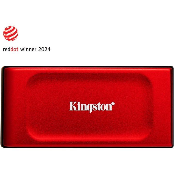 Външен SSD Kingston XS1000R, 1TB, До 1050MB/s, USB 3.2 Gen 2, Червен
