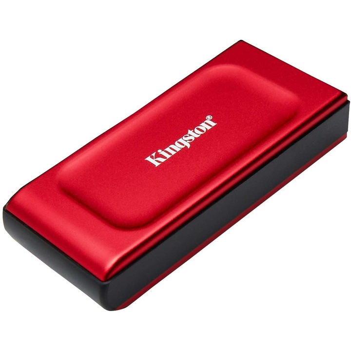 Външен SSD Kingston XS1000R, 2TB, До 1050MB/s, USB 3.2 Gen 2, Червен ...