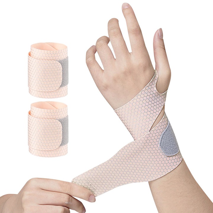 Set 2 Orteze de Incheietura Chucai, Suport Carpal, Ajustabile, Universal, Bej