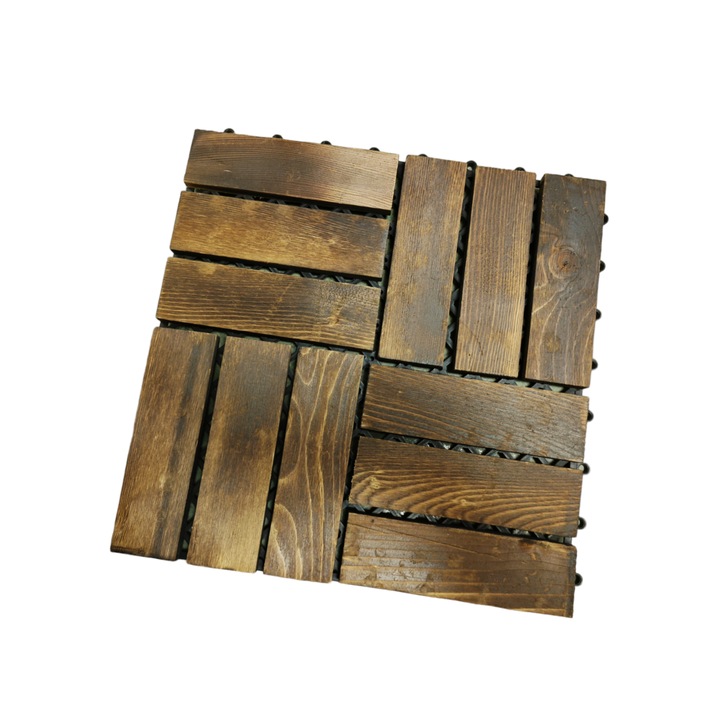 Декинг плочка Gerdani BG, 1бр, 30x30см, обгорено дърво
