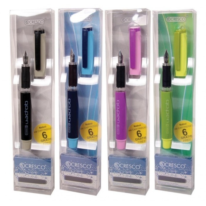 Cresco Go Pen Colors irídium tollkészlet, gumírozott fogás, többszínű, 231x50x22mm