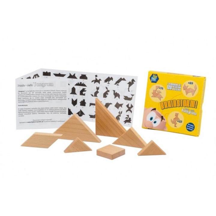 Puzzle Tangram Big Fun Republic, Educativ, 7+, 125x125x20 mm