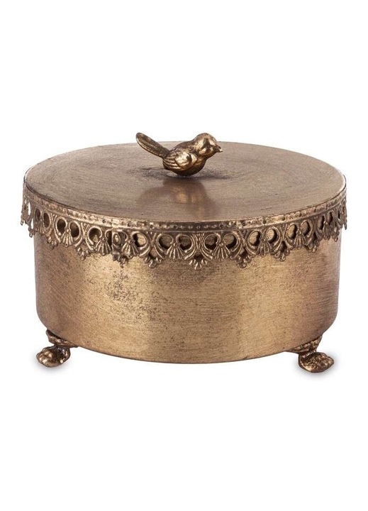 Art-Pol ékszerdoboz, Metale Antyk kollekció, fém, arany, 15x21x21cm