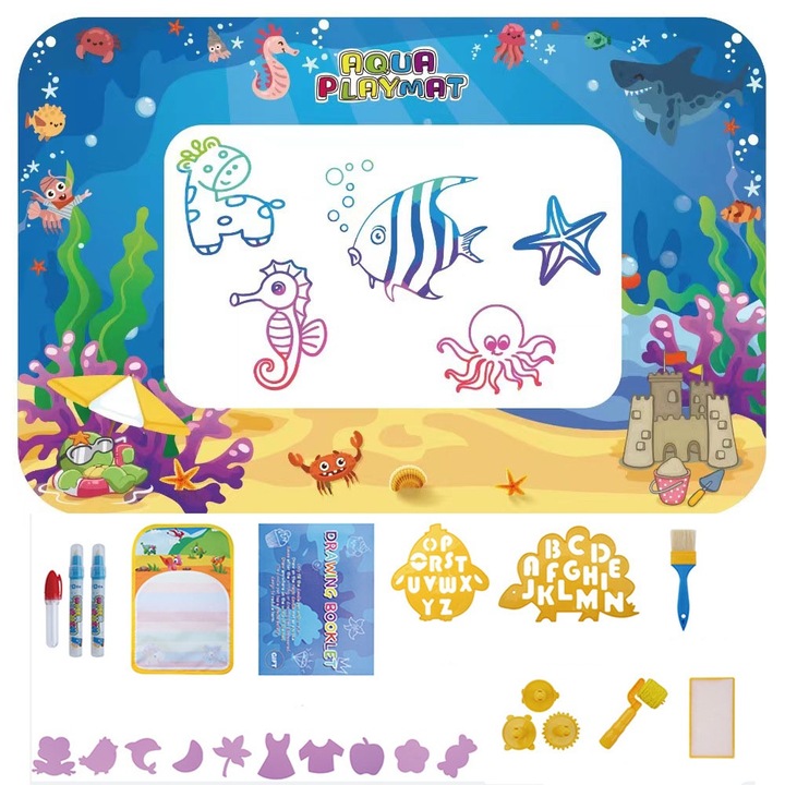 Covor de apa pentru pictura, set colorat pentru copii