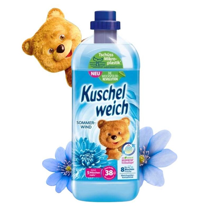KUSCHELWEICH öblitö 1l Weichspuler Sommerwind 38 mosás (kék)