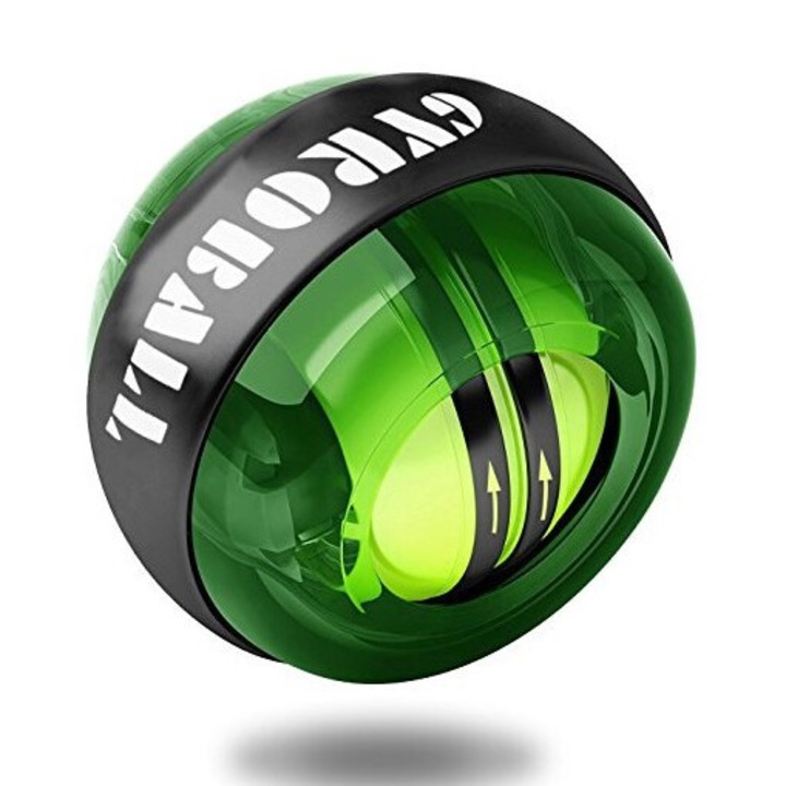 Giroszkópos labda Powerball - Gyroball, kéz és alkar edzésére, zöld, 1.1