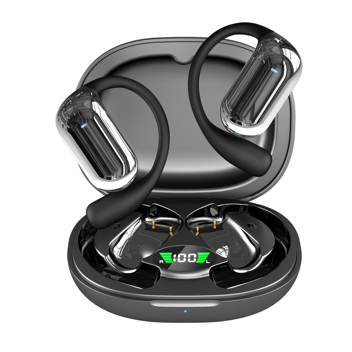 YYK-Q16s vezeték nélküli Bluetooth fülhallgató, AI-val, sztereó dual TWS, fekete, 1 szett